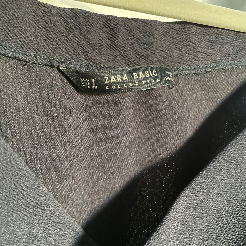 Zara Navy Blue Tulle Midi Dress - Picture 5 of 5